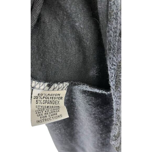 HABITAT Top Womens Blue Jacquard Medium Black Print Long Sleeve Asymmetric - Picture 11 of 12